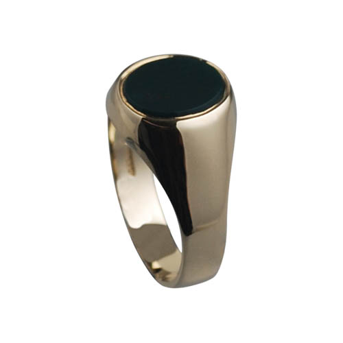 9ct Gold 12x10mm gents Onyx flush set oval Signet Ring Sizes R-W - Image 2