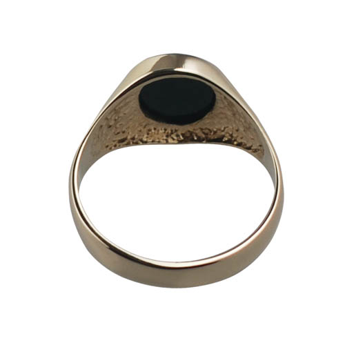 9ct Gold 12x10mm gents Onyx flush set oval Signet Ring Sizes R-W - Image 3