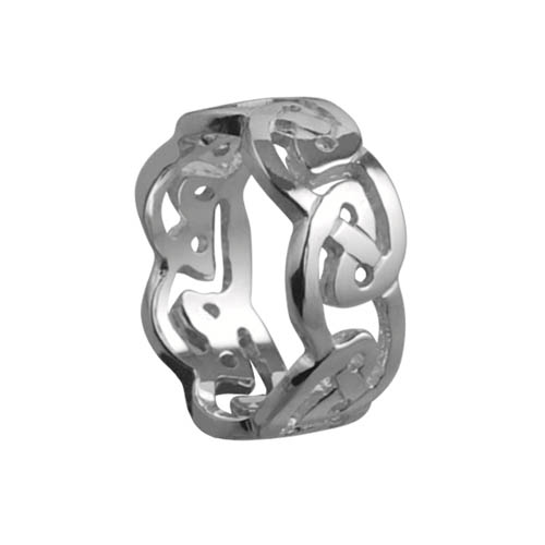 9ct White Gold 8mm Celtic Wedding Ring Sizes L-Q - Image 2