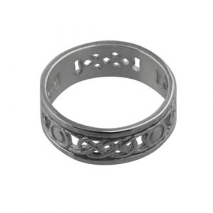 Silver 6mm pierced Celtic Wedding Ring Sizes H-Q