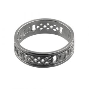 Silver 6mm pierced Celtic Wedding Ring Sizes R-Z