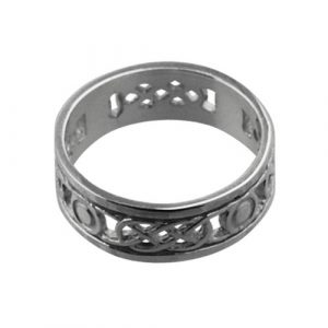 9ct White Gold 6mm pierced Celtic Wedding Ring Sizes H-Q
