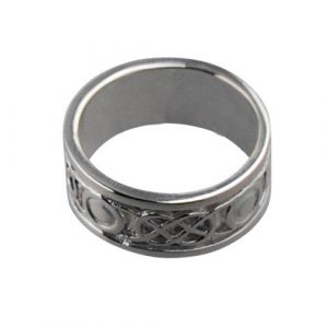 9ct White Gold 8mm Celtic Wedding Ring Sizes L-Q