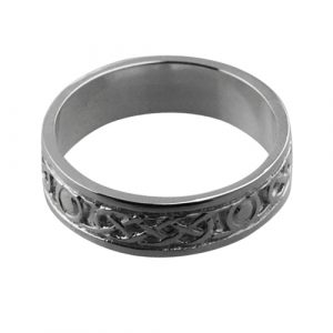 9ct White Gold 6mm Celtic Wedding Ring Sizes R-Z
