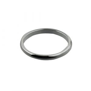 9ct White Gold 2mm plain D shaped Wedding Ring Sizes I-P