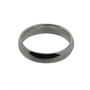 18ct White Gold 5mm plain Court shaped Wedding Ring Sizes Q-Z