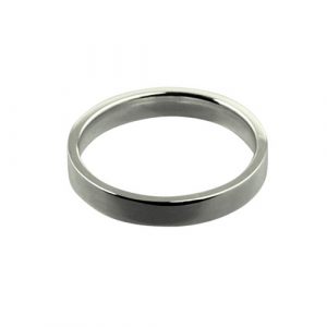 9ct White Gold 3mm plain flat Court shaped Wedding Ring Sizes I-P