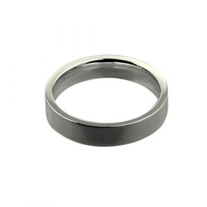 9ct White Gold 4mm plain flat Court shaped Wedding Ring Sizes I-P