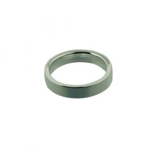 9ct White Gold 4mm plain flat Court Wedding Ring Sizes I-P