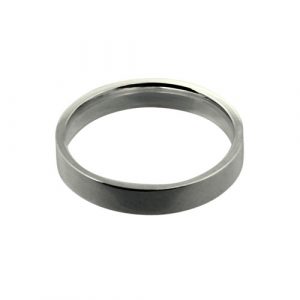 9ct White Gold 4mm plain flat Court shaped Wedding Ring Sizes Q-Z