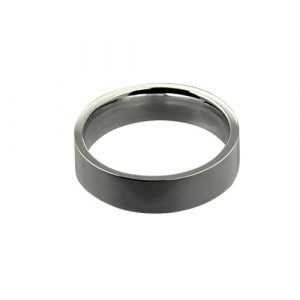 18ct White Gold 5mm plain flat Court shaped Wedding Ring Sizes I-P