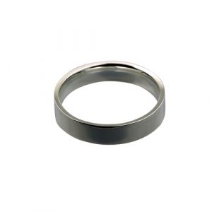 18ct White Gold 5mm plain flat Court shaped Wedding Ring Sizes Q-Z