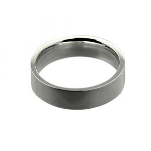 9ct White Gold 5mm plain flat Court shaped Wedding Ring Sizes I-P