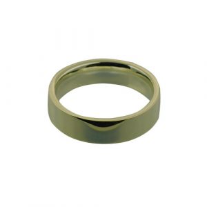 9ct Gold 6mm plain flat Court shaped Wedding Ring Sizes Q-Z