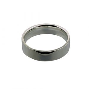 9ct White Gold 6mm plain flat Court shaped Wedding Ring Sizes Q-Z
