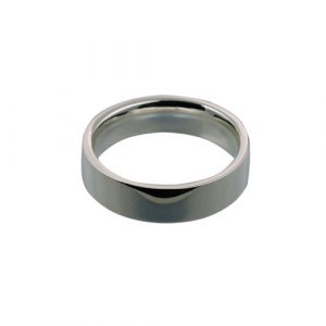 9ct White Gold 6mm plain flat Court shaped Wedding Ring Sizes Q-Z