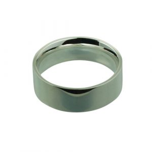 Silver 8mm plain flat Court shaped Wedding Ring Sizes Q-Z