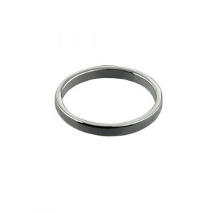9ct White Gold 2mm plain flat Wedding Ring Sizes I-P