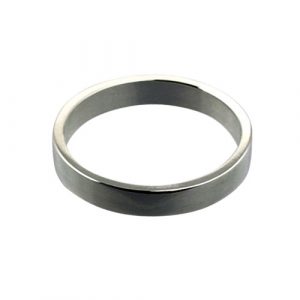 9ct White Gold 3mm plain flat Wedding Ring Sizes I-P
