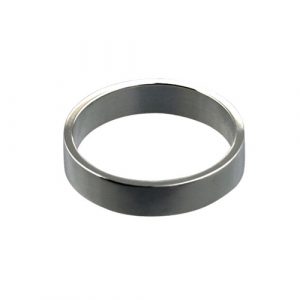 18ct White Gold 4mm plain flat Wedding Ring Sizes I-P