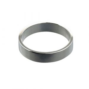 9ct White Gold 4mm plain flat Wedding Ring Sizes I-P