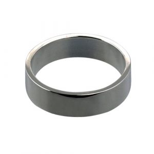 18ct White Gold 5mm plain flat Wedding Ring Sizes I-P