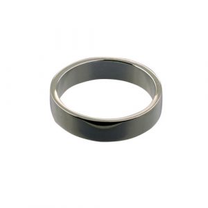 18ct White Gold 5mm plain flat Wedding Ring Sizes Q-Z