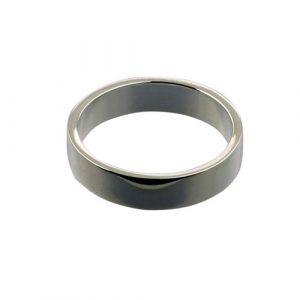 9ct White Gold 5mm plain flat Wedding Ring Sizes Q-Z