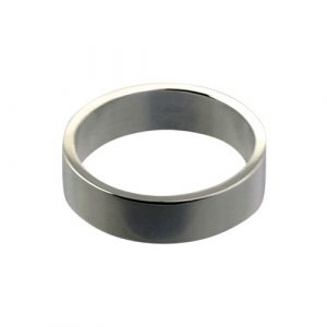9ct White Gold 6mm plain flat Wedding Ring Sizes Q-Z