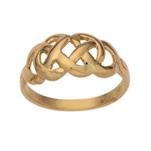 9ct Gold 8mm wide ladies Celtic Dress Ring Sizes J-Q