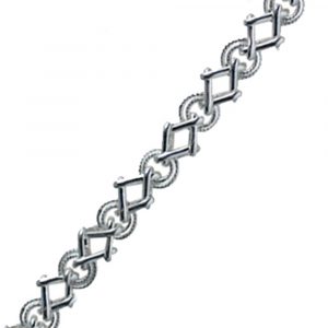 Silver fancy handmade chain bracelet 7.5 inches