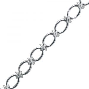 Silver oval link knot loop handmade Chain in lengths from 7-24 inches