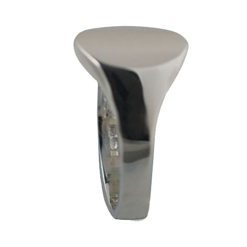 Silver 11x10mm solid plain oval Signet Ring Sizes J-Q - Image 4