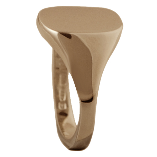 9ct Rose Gold 12x10mm solid plain cushion Signet Ring Sizes J-S - Image 2