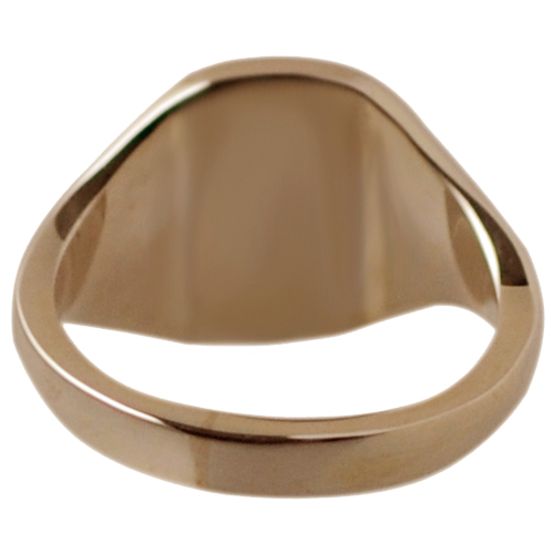 9ct Rose Gold 12x10mm solid plain cushion Signet Ring Sizes J-S - Image 3