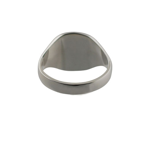 Silver 15x16mm solid plain cushion Signet Ring Sizes R-Z - Image 3