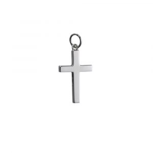 9ct White Gold 20x13mm Plain Solid Block Cross