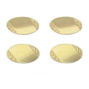 9ct Gold 19x12mm hand engraved oval chain Cufflinks