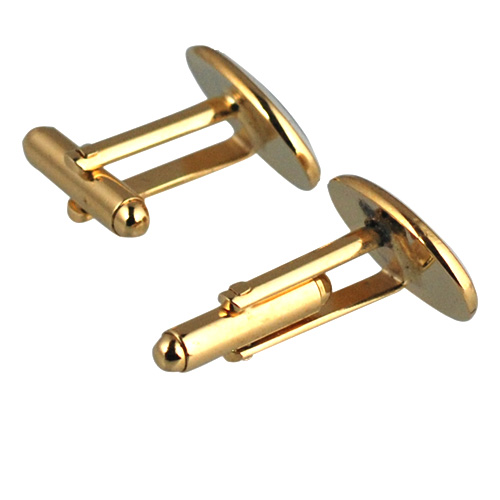 GP 13x19mm oval sunburst enameled swivel Cufflinks - Image 3