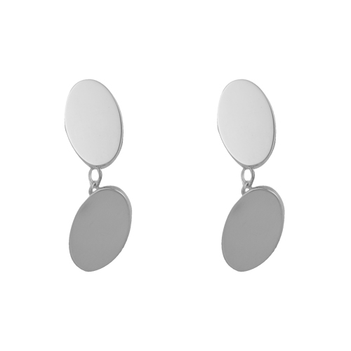 Silver 12x19mm plain oval chain Cufflinks