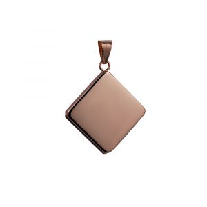 9ct Rose Gold 22mm plain flat diamond shaped Locket