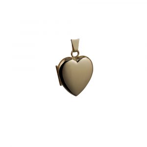 9ct Gold 21x19mm plain heart Locket
