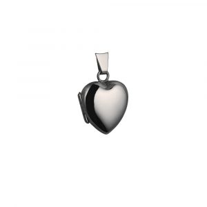 9ct White Gold 17x16mm plain heart Locket