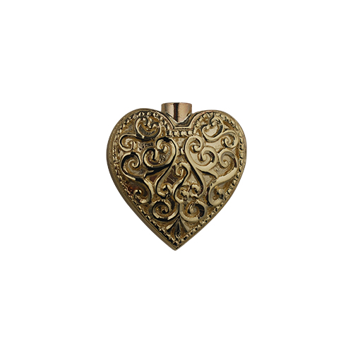 9ct Gold 25x22mm handmade Embossed Heart Memorial Locket - Image 3