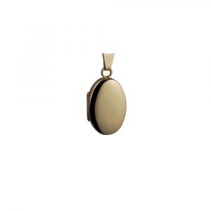9ct Gold 22x15mm plain oval Locket