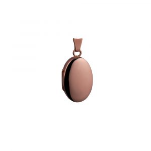 9ct Rose Gold 22x15mm plain oval Locket