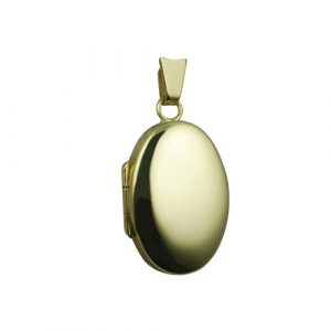 18ct Gold 22x15mm plain oval Locket
