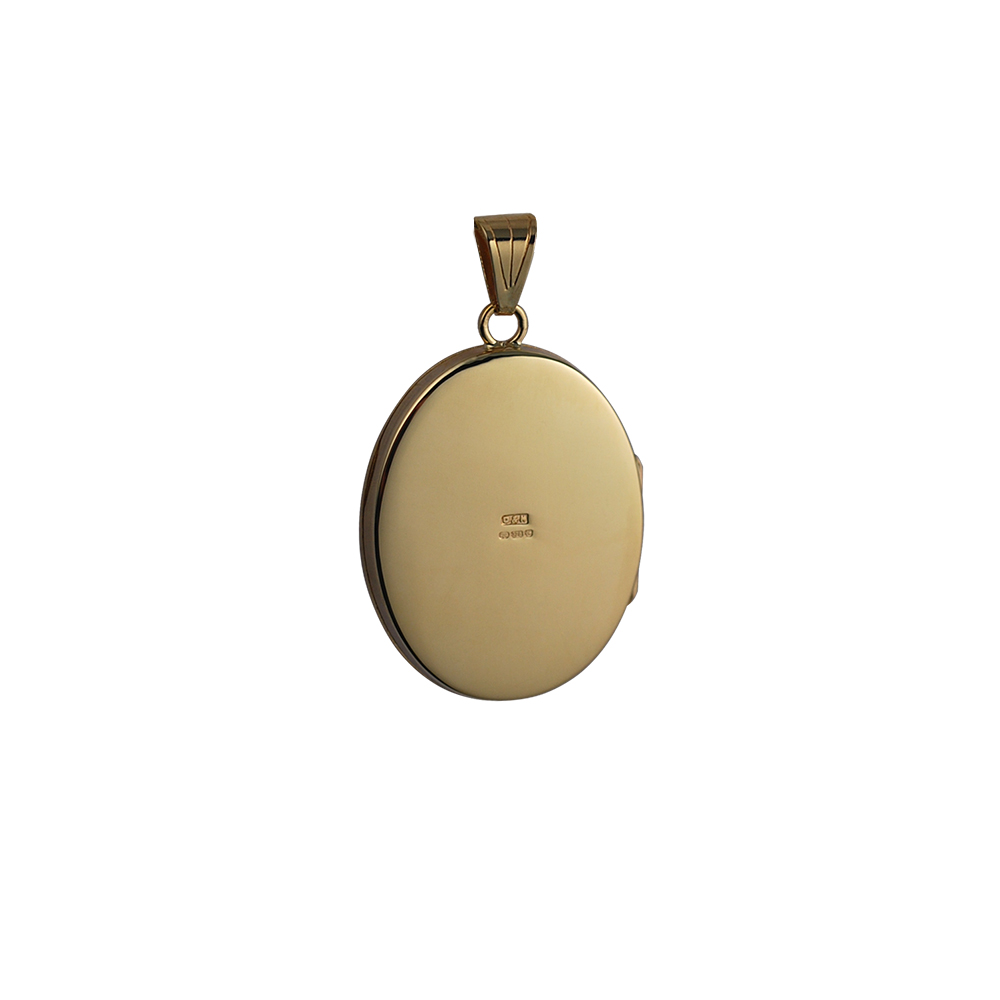 9ct Gold 30x24mm hand engraved flat oval Locket - Image 3