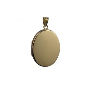 9ct Gold 35x26mm flat oval plain Locket