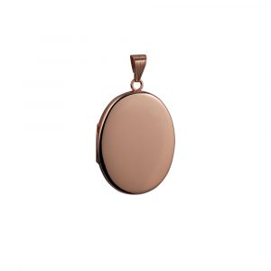 9ct Rose Gold 35x26mm flat oval plain Locket